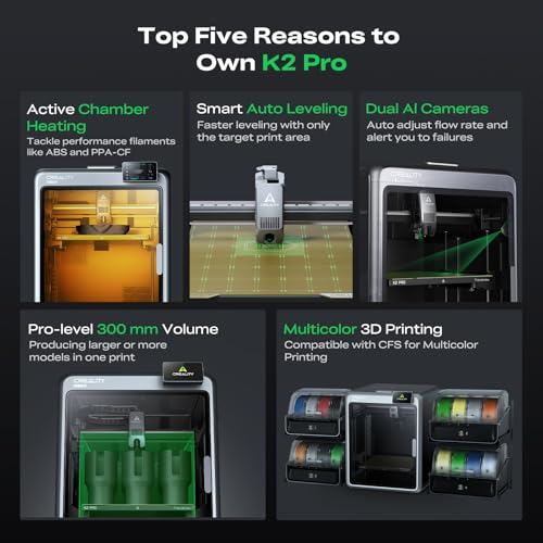 Image of Creality K2 Pro (A) 3D Printer, Support Multi Color 3D Printing Needs CFS, 600mm /s High-Speed Printing, Smart Auto Leveling, Active Chamber Heating, Dual AI Cameras, Large Build Volume 300x300x300 mm
