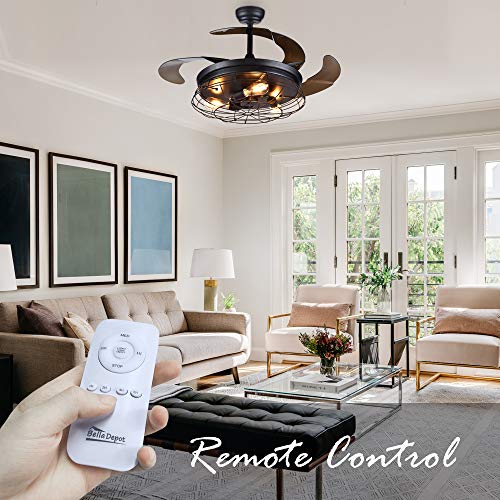 Bella-Depot-42-Inch-Black-Iron-Caged-Retractable-Ceiling-Fan-Vintage-Cage-Ceiling-Fan-Light-with-Remote-Control-3-Speed-Modern-Ceiling-Fan-Black