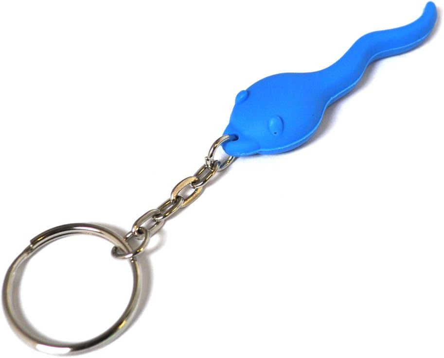 Sperm Shaped Keychain - Joke/Funny Gift (Blue)