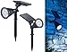 Produktbild Luminea Solarspot: 2er-Set Solar-LED-Garten-Spots mit Erdspieß, 200 Lumen, 1,5 Watt, IP44 (Gartenspots Solar, Solarspot Garten, Dämmerungsschalter)