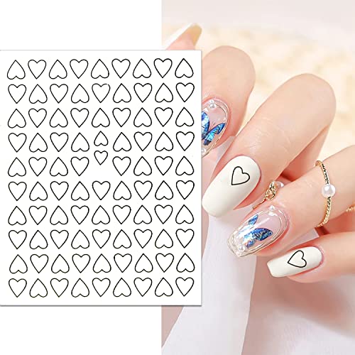 Silpecwee 14 Sheets Heart Nail Stickers Valentine's Day Nail Art Stickers Decals Holographic Metallic Holiday Nail Designs Stickers Self Adhesive Manicure Sticker Nail Decoration For Women Girl #TOP4