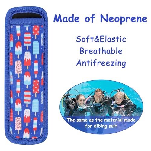 Image of Ice Pop Sleeves, 6 Pieces Popsicle Holders for Kids, Freeze Pops Ice Sleeves Holder Bag, Reusable Popsicle Holder Sleeves, Washable Ice Pop Neoprene Sleeves for Boys Girls