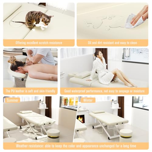 Image of Dolonm Electric Massage Table, Heavy Duty Electric Lift and Electric Backrest 2 Motor Adjustable for Treatment /Medical Spa /Facial Bed /Beauty Bed /Massage Beds and More - 31.2 Wide x 75 Long, White