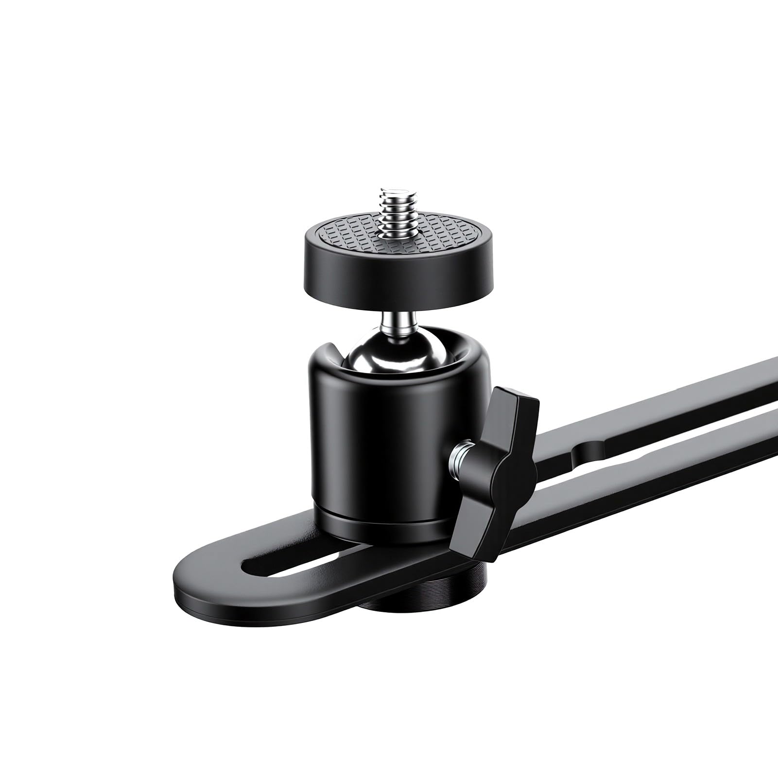 Dpofirs Soporte para Projector, Soporte de Mesita Ajustable en Altura de 25 a 35 Cm con Tornillo de 1 4, Rotación de 360 Grados, Capacidad de Carga de 2 Kg, for Cama y sofá (Black)