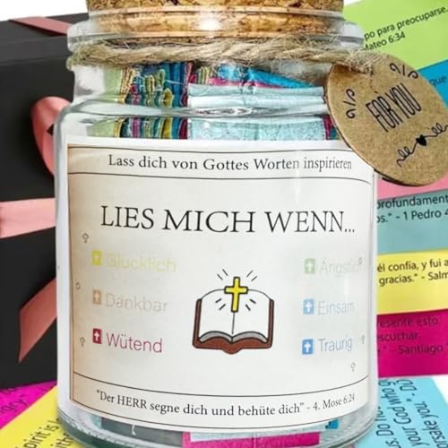 Glass Mit Bibelversen, Bibel Verse Im Glass Deutschs, Bible Verses Jar BibelglasDeutsch 90pc Bibelvers Karten, Gebetsbibelverse In EinemGlas, Bibel Verse Im GlasDeutsch, GlasThe Hope Jar Bible Verses