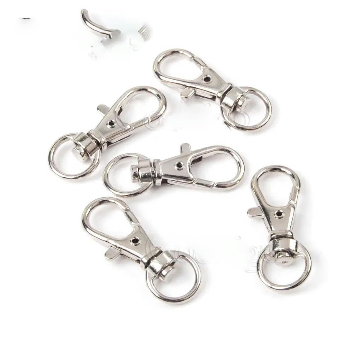 Cierre de langosta giratorio de metal Clip de gancho de presión Hebilla de mosquetón para llavero Llavero Llavero Anillo de cadena Bolsa Monedero Hardware-500 piezas-20 mm