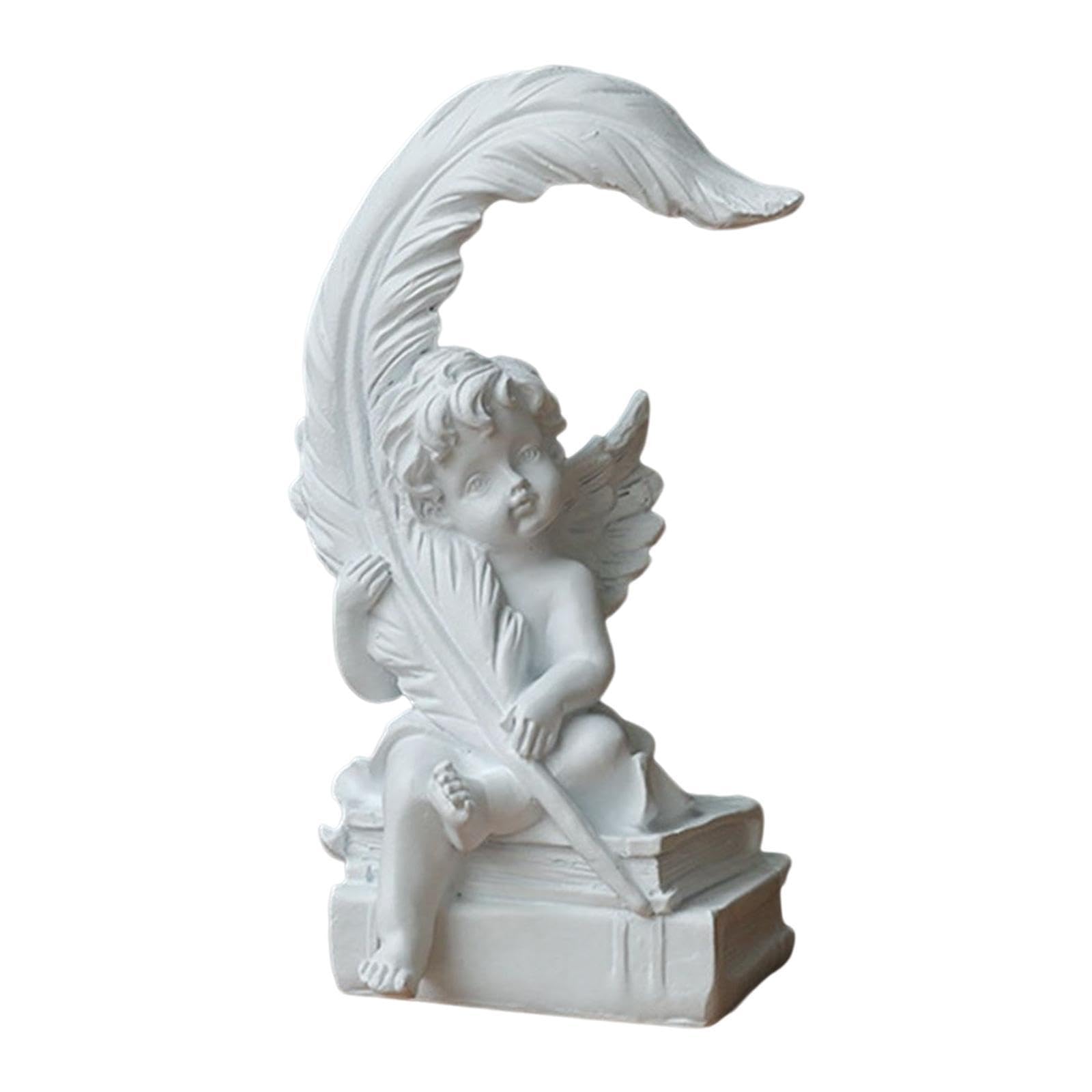 PIXZCSA Angel Statue Figurine European Resin Craft For Beautiful Home Art Display Praying Ornament Tabletop Collection Sculpture, right, 10.5x18cm