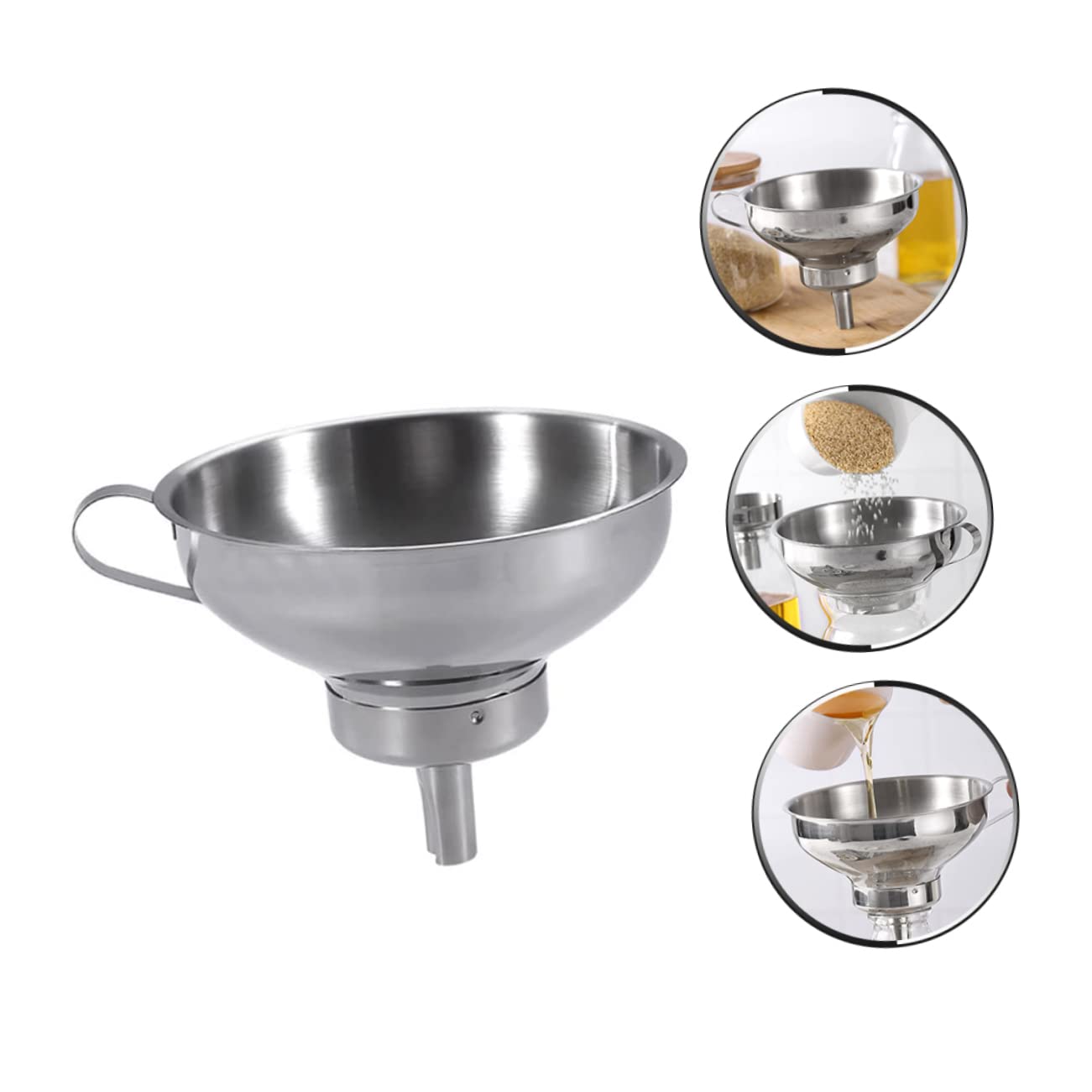 2 Pezzi Imbuto Acciaio Inossidabile con Funnel per Trasferimento Liquidi e Filtraggio Strumento per Cucina Resistente e Facile