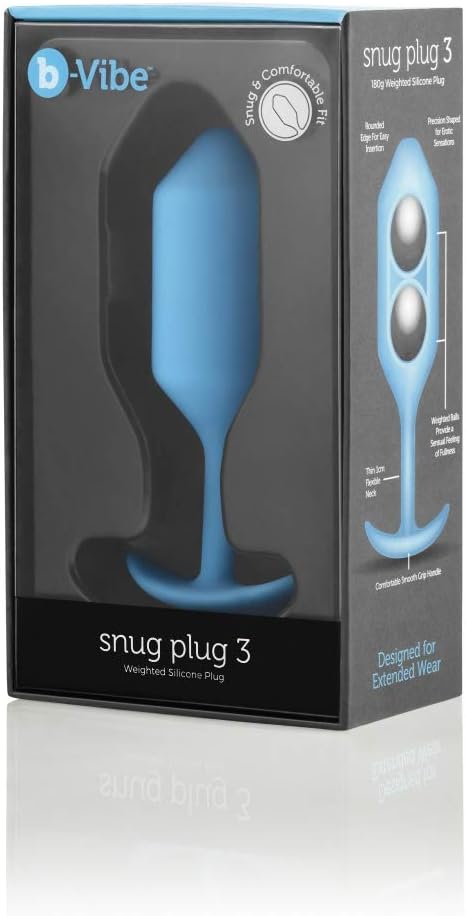 b-Vibe 180 Gram Large Version, Snug Plug 3 in Teal, Meet The World's Most Comfortable Butt Plug, 180 Grams - Large - Image 3