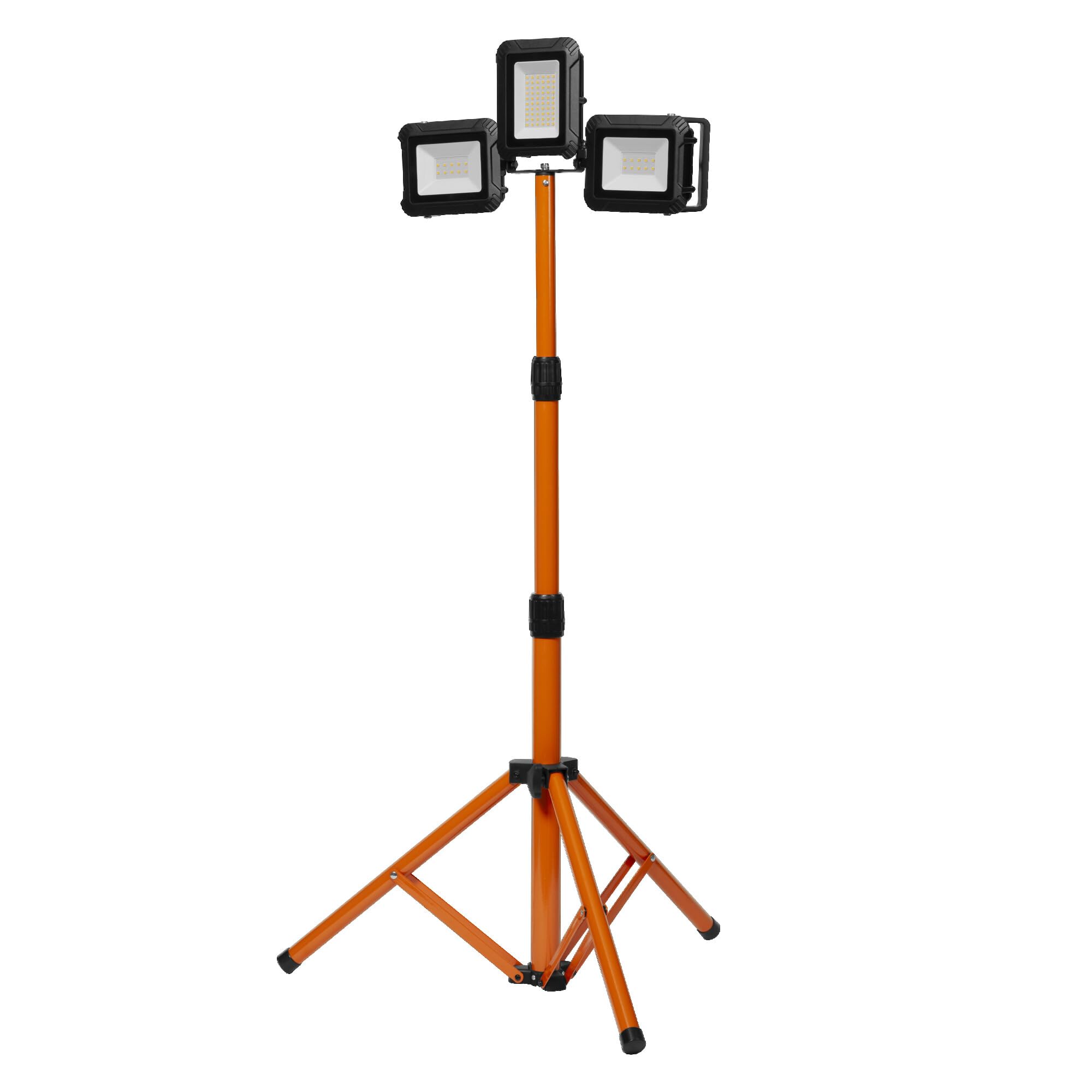 LEDVANCE Worklight LED Tripod - Arbeitslicht mit Stativ, zentraler Fluter mit 30W und zwei abnehmbaren Akku Strahlern 5W, IP54, 3280 Lumen, 4000K kaltweiß, Rotationswinkel 360°