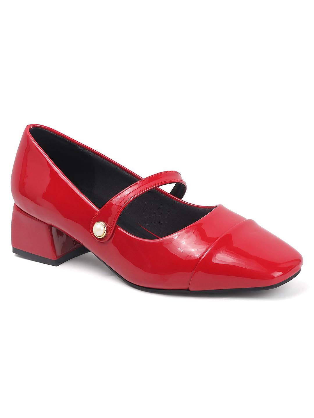 Women's Stylish Patent Block Heel Mary Jane-image-21