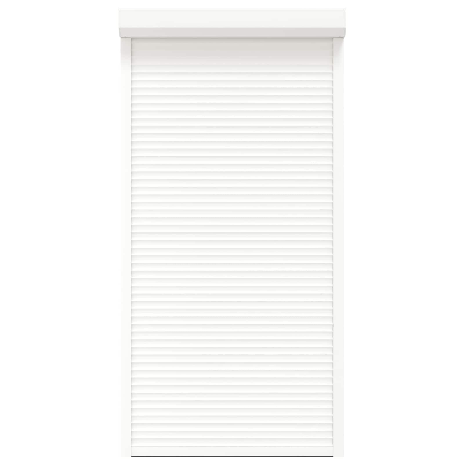 Volet roulant blanc, 110 x 220 cm, aluminium polyuréthane, rail de guidage, pilote manuel pour façade, fenêtre, extérieur, protection et brise-vue