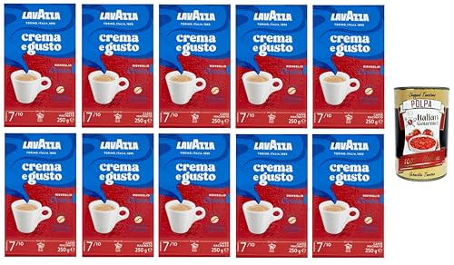 Crema e Gusto Caffè Macinato Classico Café molido clásico Cream and Taste 10x 250gr + Italian Gourmet polpa 400g