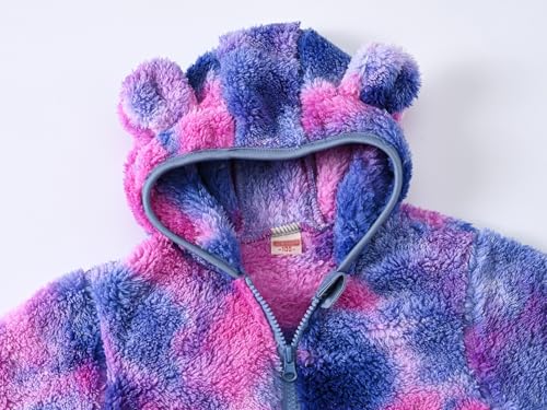 AIWUHE Toddler Boys Girls Hooded Jacket Fleece Hoodie Winter Warm Solid Color Teddy Coat Zip-up Bear Ear Sweater Fall Clothes3