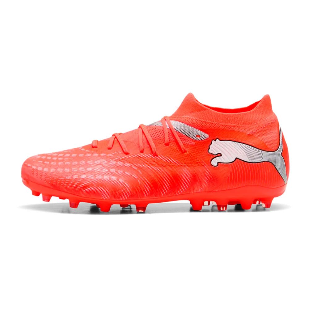PUMA Unisex Future 9 Match Multi-Ground Football Boots, Glowing Red-PUMA White-PUMA Black-PUMA Silver, 10.5 UK