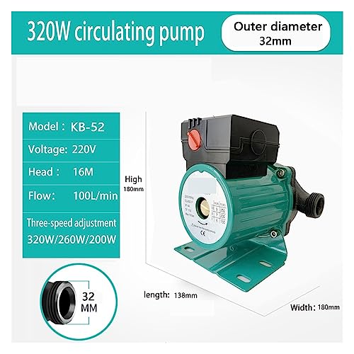 100W 250W 320W Zentralheizungs- Warmwasser- Umwälzpumpe Superstatische Heizpumpe For Heizen Des Zentralheizungskessels, Industrielle Instandhaltung(250W 47mm)-4