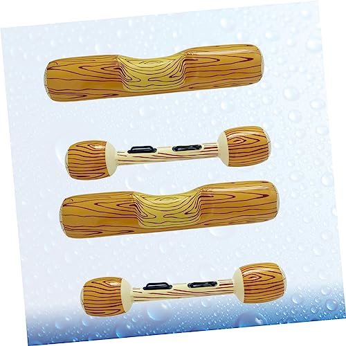 VICASKY 1 Satz 4St aufblasbare Pool Spielzeug aufblasbares Pool Spielzeug aufblasbares Spielzeug Schwimmbad aus Holzmaserung Spielzeuge schwimmende Reihe Wasserholzflöße – Bild 4