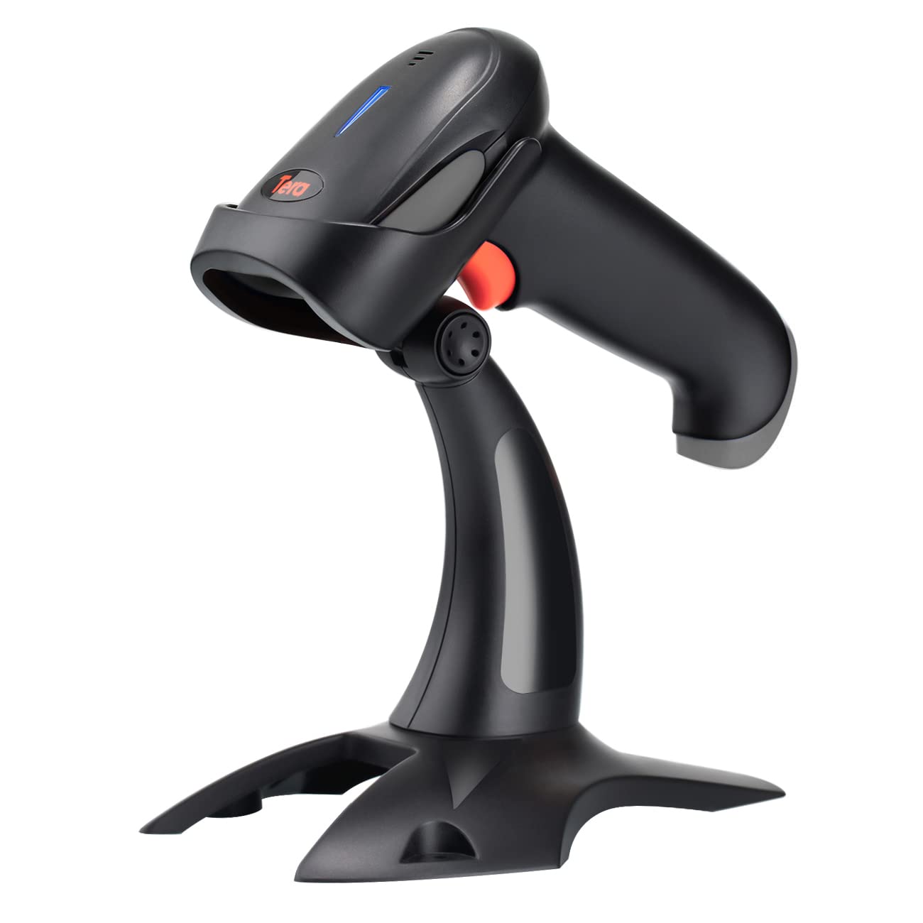 Tera Barcode Scanner Wireless 1D 2D QR with Stand: Battery Level Indicator 3 in 1 Works with Bluetooth 2.4G Wireless USB Wired Handheld Bar Code Reader with Vibration Alert HW0002 Grey