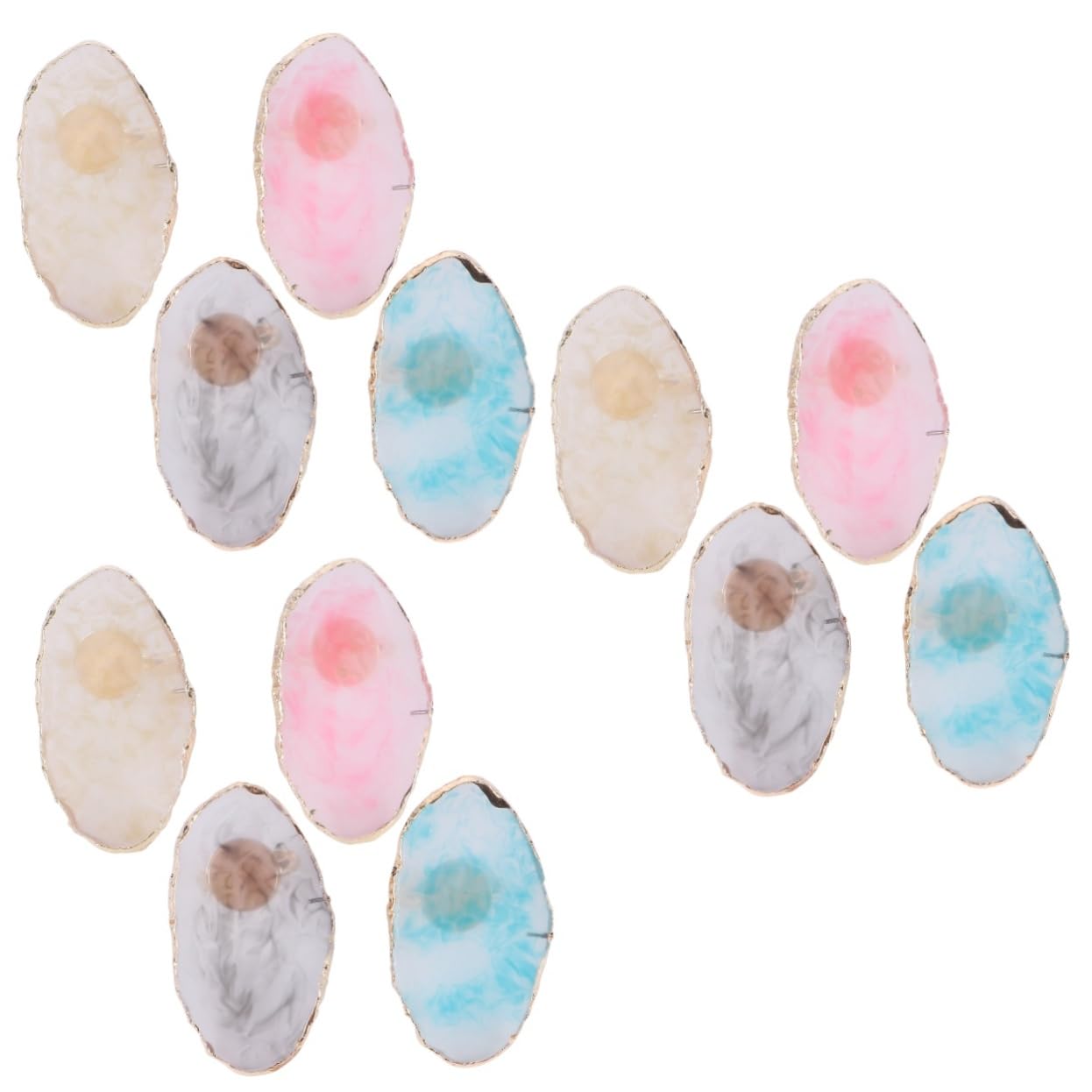 DOITOOL 12 Piezas Paleta De Anillos Paleta De Pintura De Uñas Placa De Mezcla De Arte De Uñas Bandeja para Mezclar Colores Bandeja De Maquillaje Anillo De Ónix Resina Anillo De Uñas Clavo