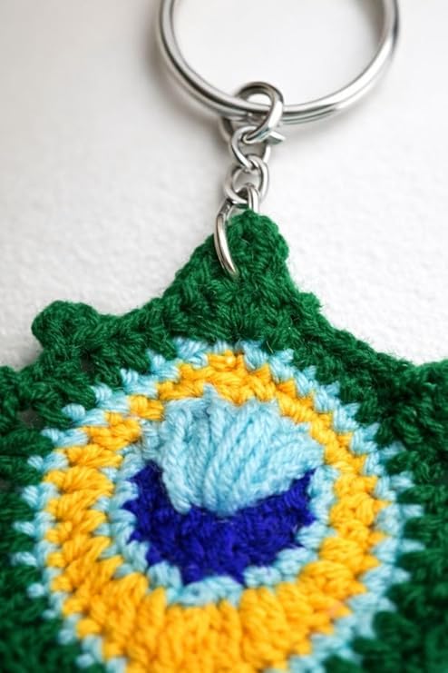 Image of Handmade Crochet Rose Flower Keychain for Women & Girls, Cute Red Flower Key Ring, Soft Yarn Knitted Charm, Romantic Gift, Bag Accessory, Car Key Holder, Aesthetic Handmade Gift