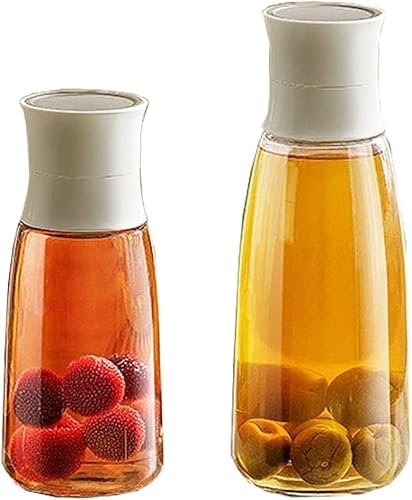 食品接触用ガラス密封瓶 1000ml/600ml シリコン二重シール フィルター付き 漏斗付属 梅酒・果実酒保存容器 蓋付き (グリーン)