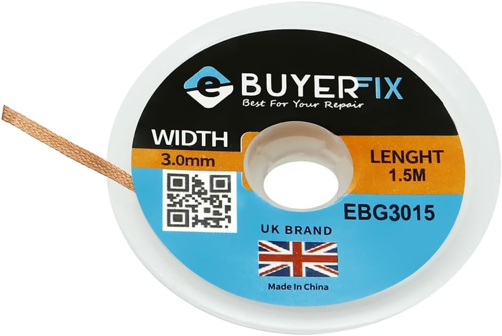 Ebuyerfix Desolder Desoldering Braid Wick Wire 3.0Mm Fluxed Copper Mop High-Efficiency Solder Removal Tool For Pcb Circuit Board, Electronics Repair Rework, Diy & Professional Technician Use