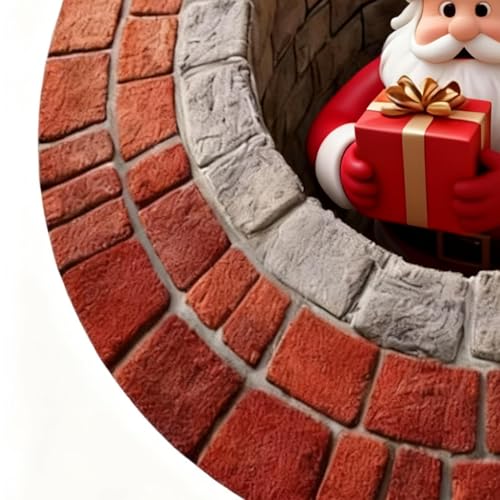 Alfombra navideña para el vestíbulo: textil de Papá Noel con efecto visual tridimensional 8