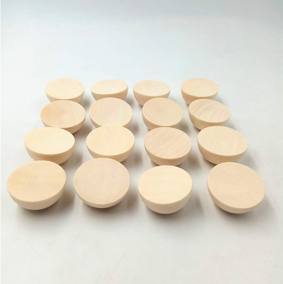 100pcs 35mm Natural Half Wooden Round Beads Wooden hemispherical Natural Wood Ball Sticker/Patch for DIY Art Craft Projects Wooden Bead