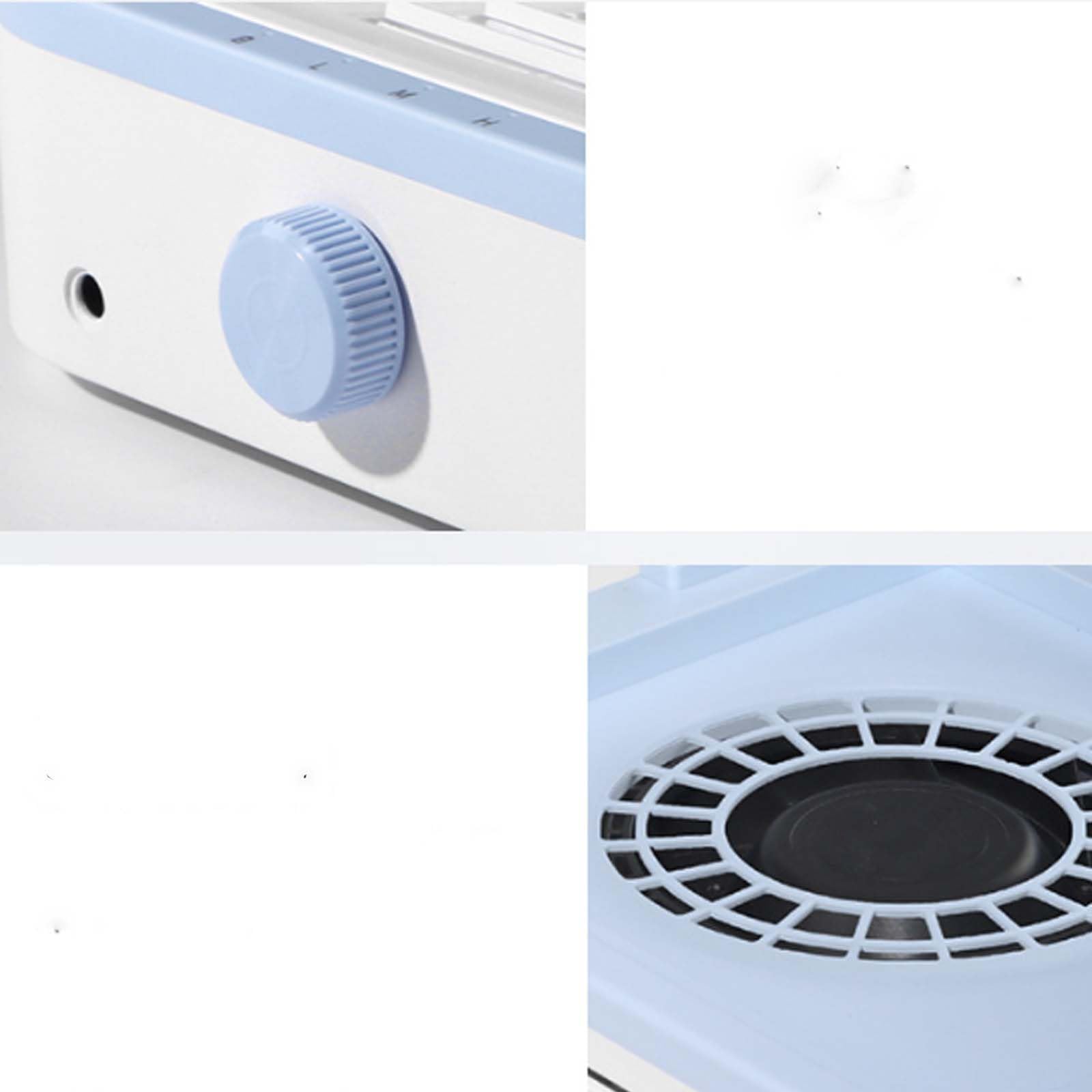 Questo aspirapolvere per Smalto da Tavolo Presenta Tre impostazioni di velocità, Una Grande Presa d'Aria a Rete e Uno Schema di Colori Semplice Bianco e Blu