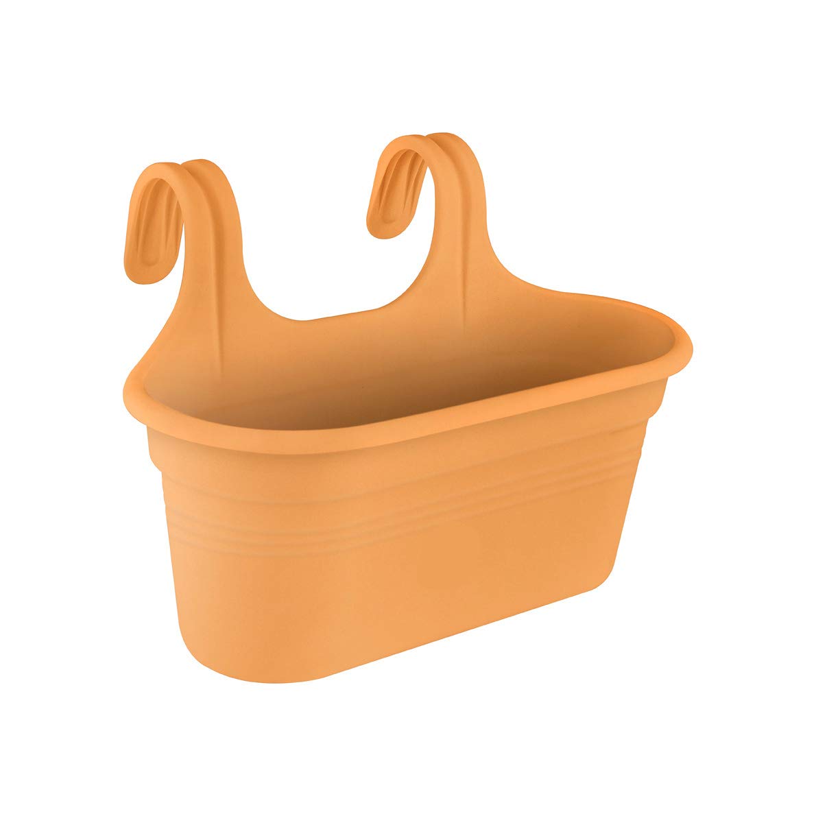 Muddy Hands Large Hanging Planter Outdoor Garden Fence Balcony Rail Railing Flower Herb Trough Plant Pot (3, Terracotta)