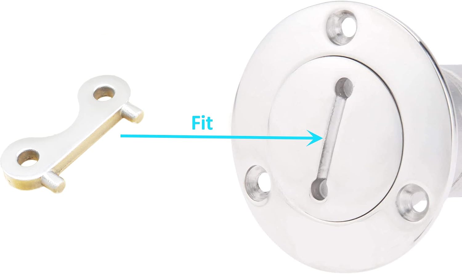 X-Haibei Marine Boat Deck Fill Plate Key Tool Water Fuel Gas Waste Cap Stainless Steel