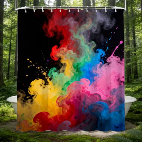 Rideau de douche polyester imperméable 200x200 cm grand format style cool effet 3D