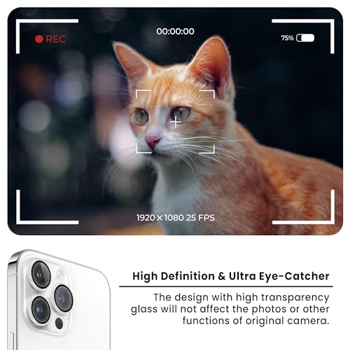 Image of ArmourPro Premium Camera Lens Protector Tempered Glass Compatible For iPhone 14 Pro Max and iPhone 14 Pro Tough HD Individual Aluminum Alloy Rings 9H Camera Cover , Scratch-Resistant,Camera Lens Protection| Silver
