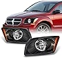 AKKON - For Dodge Caliber OE Replacement Black Bezel Headlights Driver/Passenger Head Lamps Pair New