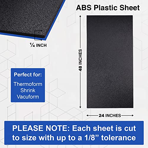 Image of Duco ABS Plastic Sheet 1 /4 inch (6mm) Thick 24 inch x 48 inch - 8 Pack of USA-Made Textured & Matte ABS Black Sheet - Heat Moldable Plastic Panel for Home Decor, Crafts, Robotics, DIY Projects and Industrial