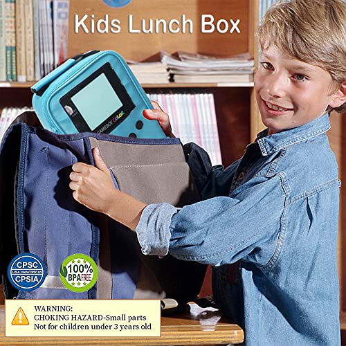 Tongtai Boy Lunch Box Kids Lunch Bag Insulated Leather Gameboy Thermal Lunch Bag For School Insulated Cooler Bag Waterproof Game Lunch Boxes For Boys Girls Kids Toddlers Teen #TOP3