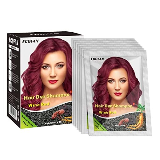 10 PCS Wine Red Hair Dye Shampoo 3 in 1, Long Lasting Hair Color Dye, Semi- Permanent Instant Shampoo for Men & Women - Herbal Ingredients, Easy to Use (Wine red)