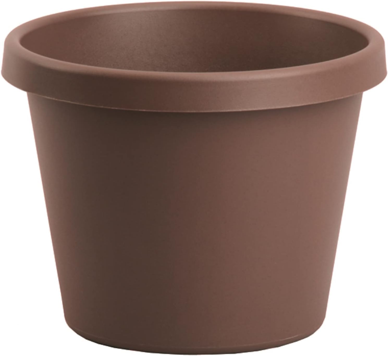 The HC Companies 15.5 inch Round Classic Planter - Plastic Plant Pot for Indoor Outdoor Plants Flowers Herbs, Chocolate