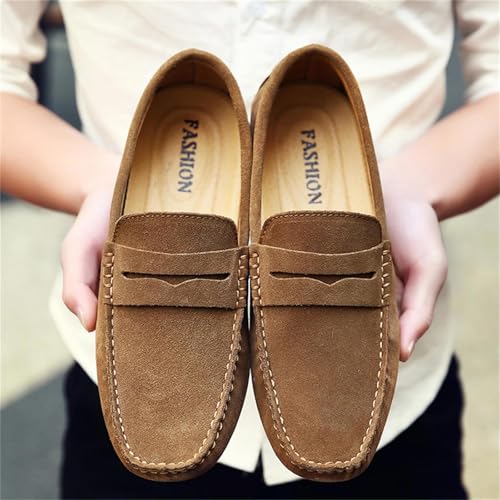 Image of PPXID Men's Dress Loafers Slip On Casual Shoes Lightweight Soft Penny Loafers Suede Driving Boat Shoes Moccasins