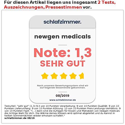 Newgen Medicals Kühlmatte: Kühlende Matratzenauflage, 90 x 90 cm, wiederverwendbar, blau (Kühlmatratze, Kühlende Matratze, Klimaanlage fürs Bett)