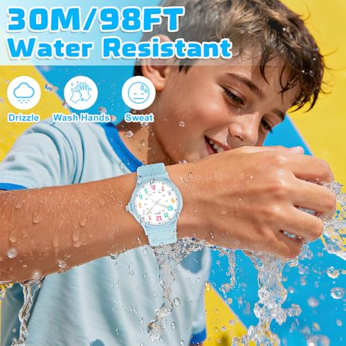 Image of Juboos Kids Watch Analog for Boys Girls Toddler, 3ATM Waterproof Wirstwatch Learning Time and Easy to Read