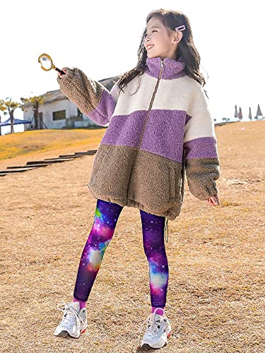 Zukocert Girls Fleece Lined Leggings Multipack Warm Winter Leggings For Girl Printing Fleece Pants In 4-10 Years Cozy Soft Cotton Girls Winter Leggings #TOP3
