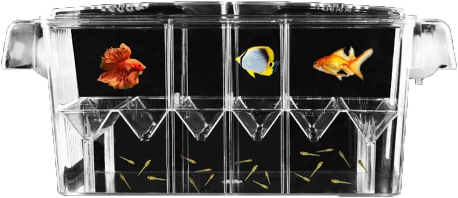in-Tank Aquarium Breeder Box for Fish Tank, Breeding Incubator for Small Fish Hatchery, Acrylic Divider for Shrimp Clownfish Aggressive Fish Injured Fish, 8.1 x 3.5 x 4.1 Inch