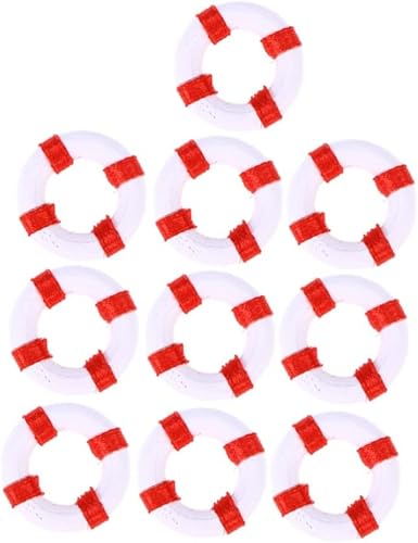 Miniatura 6 de INOOMP 20 piezas miniatura mediterránea náutica vida anillo mini decoración de playa mini decoración del mar adorno marino musgo decoración mini