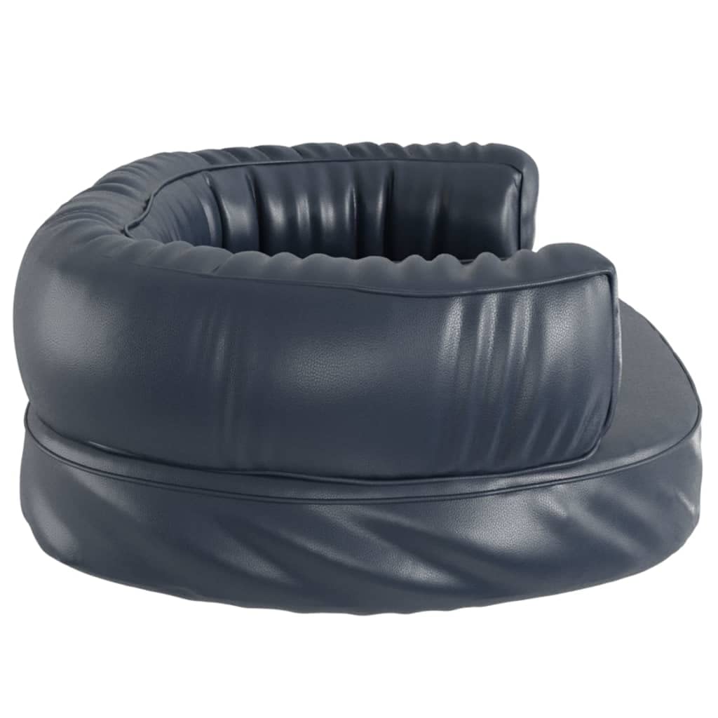 Ergonomisches Hundebett Dunkelblau mit Schaumstofffüllung aus Kunstleder 60x42 cm rutschfestes Hundesofa waschbar und gelenkschonend als kuscheliger Schlafplatz für Welpen und Hunde Reise