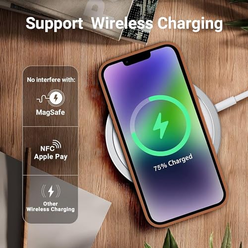 Image of NAFS Silicone Case Compatible with iPhone 14 | Camera Protect Microfiber Lining Cover | Case Cover for iPhone 14 (Brown)