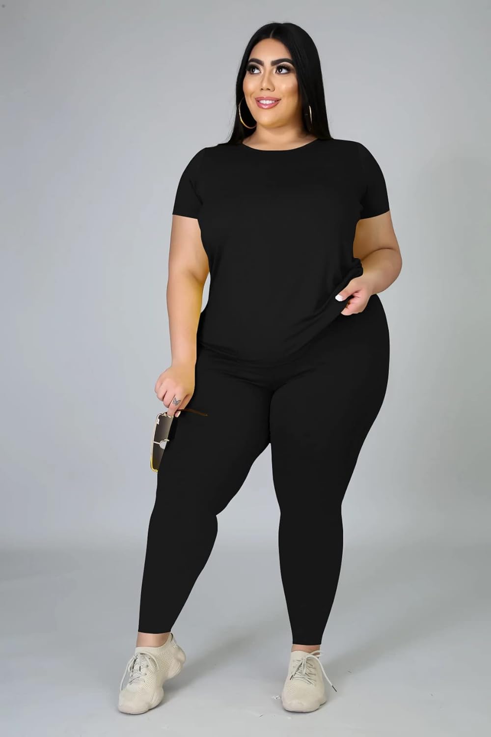 Plus Size Two Piece Outfits For Women Summer Sweatsuits Jogger Sets Casual Print Shorts Tracksuit Sets - Image 4