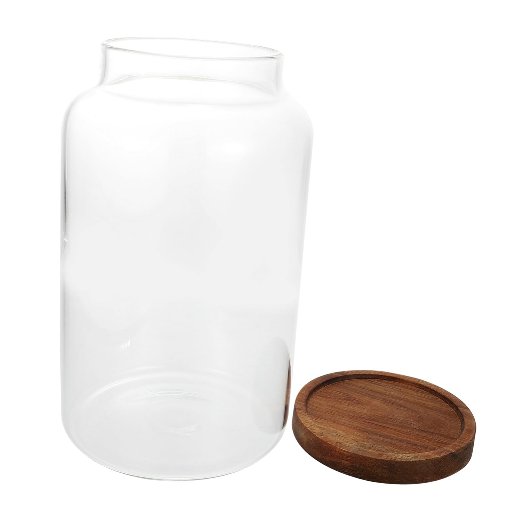 TOPBATHY Versiegeltes 2,8l Vorratsglas Aus Robustem Glas Mit Holzdeckel Luftdicht Für Getreide Tee Süßigkeiten Küchenaufbewahrung Transparent Große Kapazität