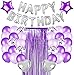 Morado Decoraciones De Cumpleaños Globos Cumpleaños Decoracione Feliz Cumpleaños Decoración Fiesta Cumpleaños para niños, suministros de fiesta de cumpleaños (Morado)