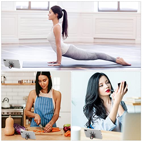 Cobee Spider Cell Phone Ring Holders, 2 Pcs Metal Spider Phone Finger Kickstand With Crystal Stone Cool Reptiles Hand Phone Grips With Knob Loop 180°/360° Rotation Phone Ring Stands(Blue+Red) #TOP6